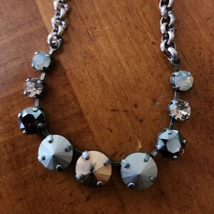 Sabika Winter 2012 Silver and Black Crystal Necklace